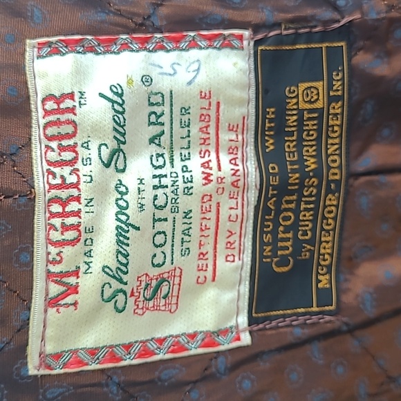 MCGREGOR Suede Scotchguard‎ Leather Mens Large Full Zip Jacket 50s 60s VTG RARE - Picture 10 of 11
